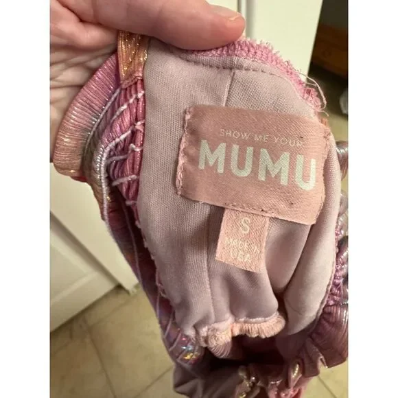 Show Me Your Mumu Downtown Rainbow Pink Tunic Mini Dress Size Small Women's - Picture 9 of 9